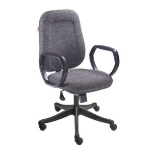 Medium Back Chair, Adjustable Back, PU Arm, PU Moulded Seat & Back, PP Seat Back Cover, Gas Lift, Nylon Base, Fabric Tapestry.